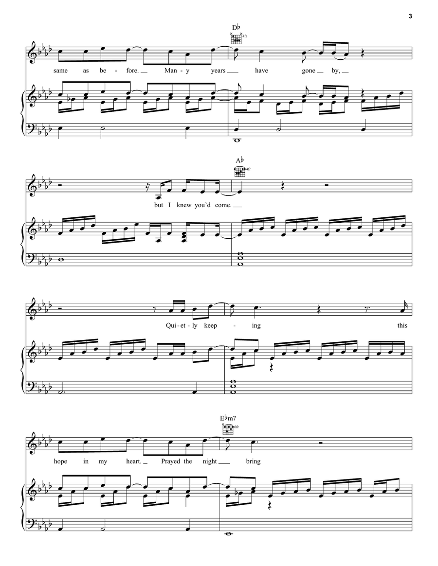 Quietly Yours (from Persuasion) Piano, Vocal, Guitar scores gallery preview page 3