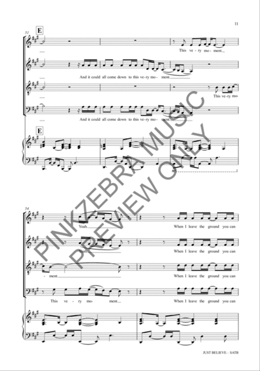 Just Believe (Instrumental Parts) Choir scores gallery preview page 12