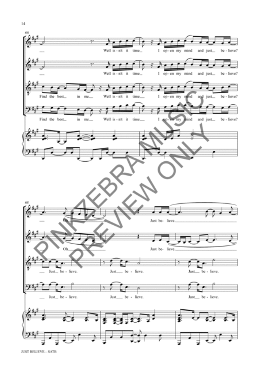 Just Believe (Instrumental Parts) Choir scores gallery preview page 15