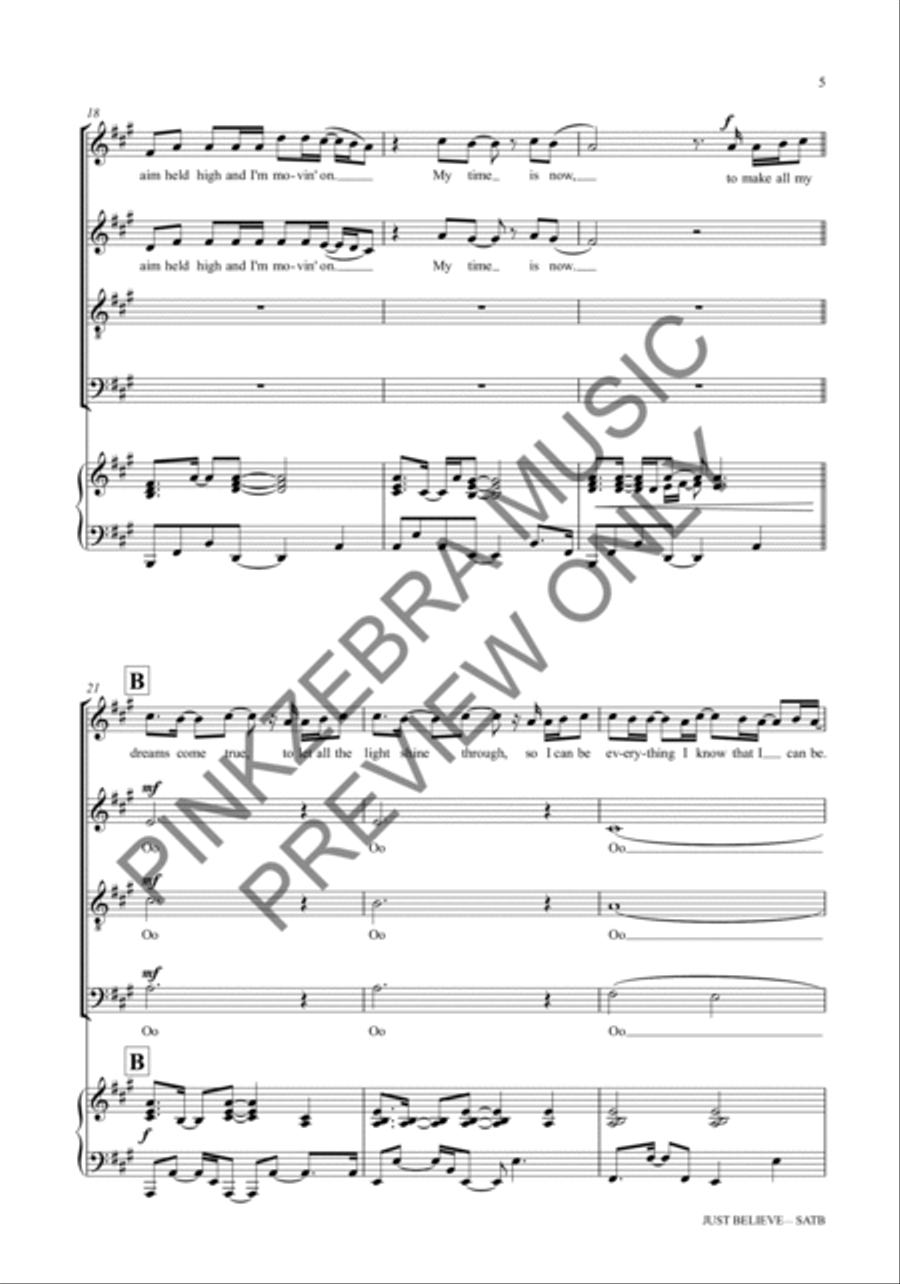 Just Believe (Instrumental Parts) Choir scores gallery preview page 6