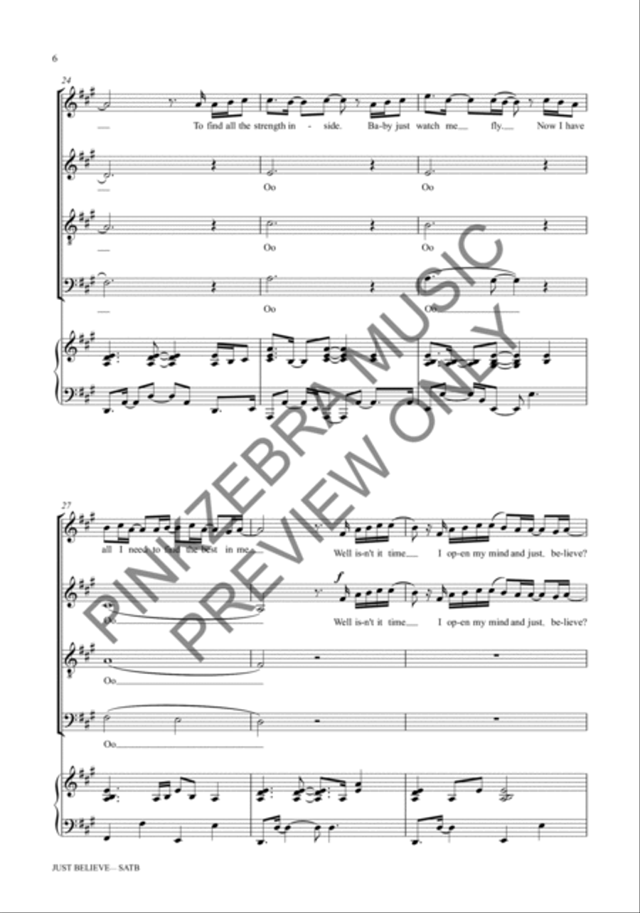 Just Believe (Instrumental Parts) Choir scores gallery preview page 7