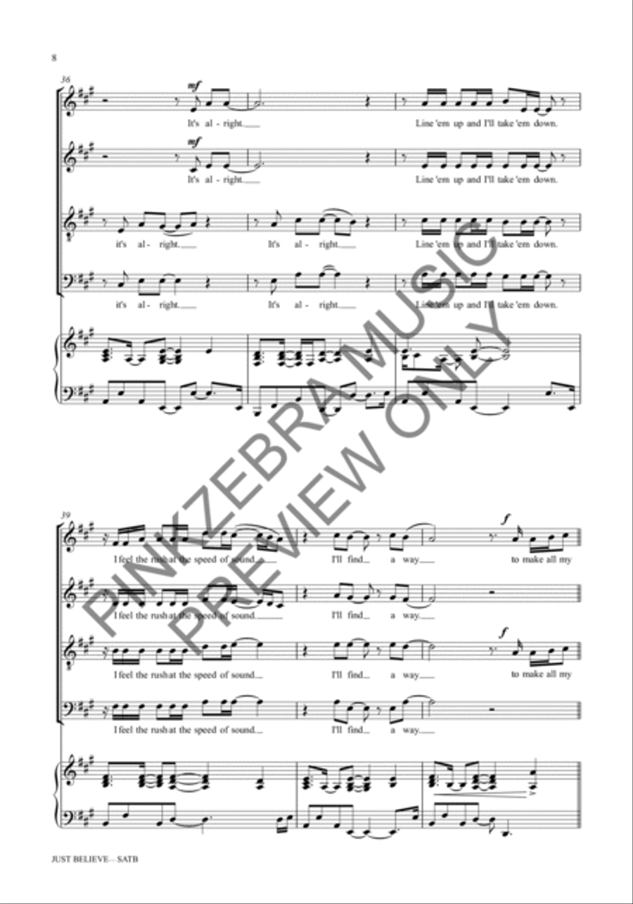 Just Believe (Instrumental Parts) Choir scores gallery preview page 9