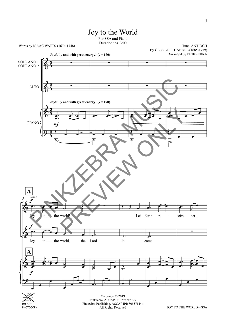 Joy to the World (SSA) Joy to the World (SSA) SSA scores gallery preview page 4