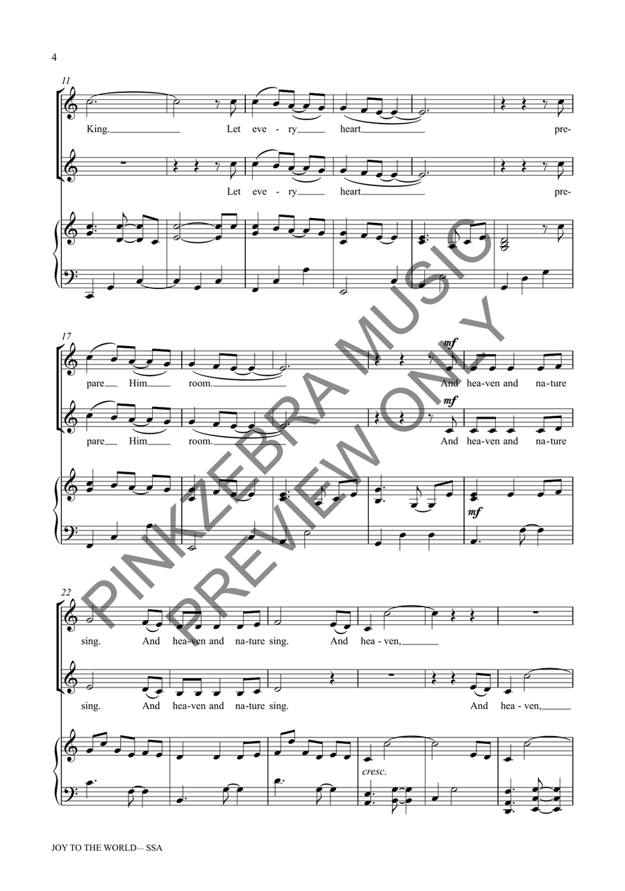 Joy to the World (SSA) Joy to the World (SSA) SSA scores gallery preview page 5