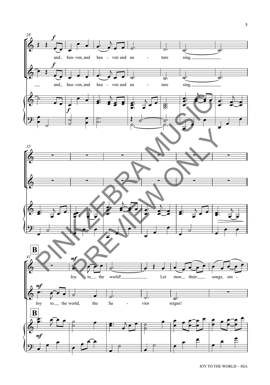 Joy to the World (SSA) Joy to the World (SSA) SSA scores gallery preview page 6