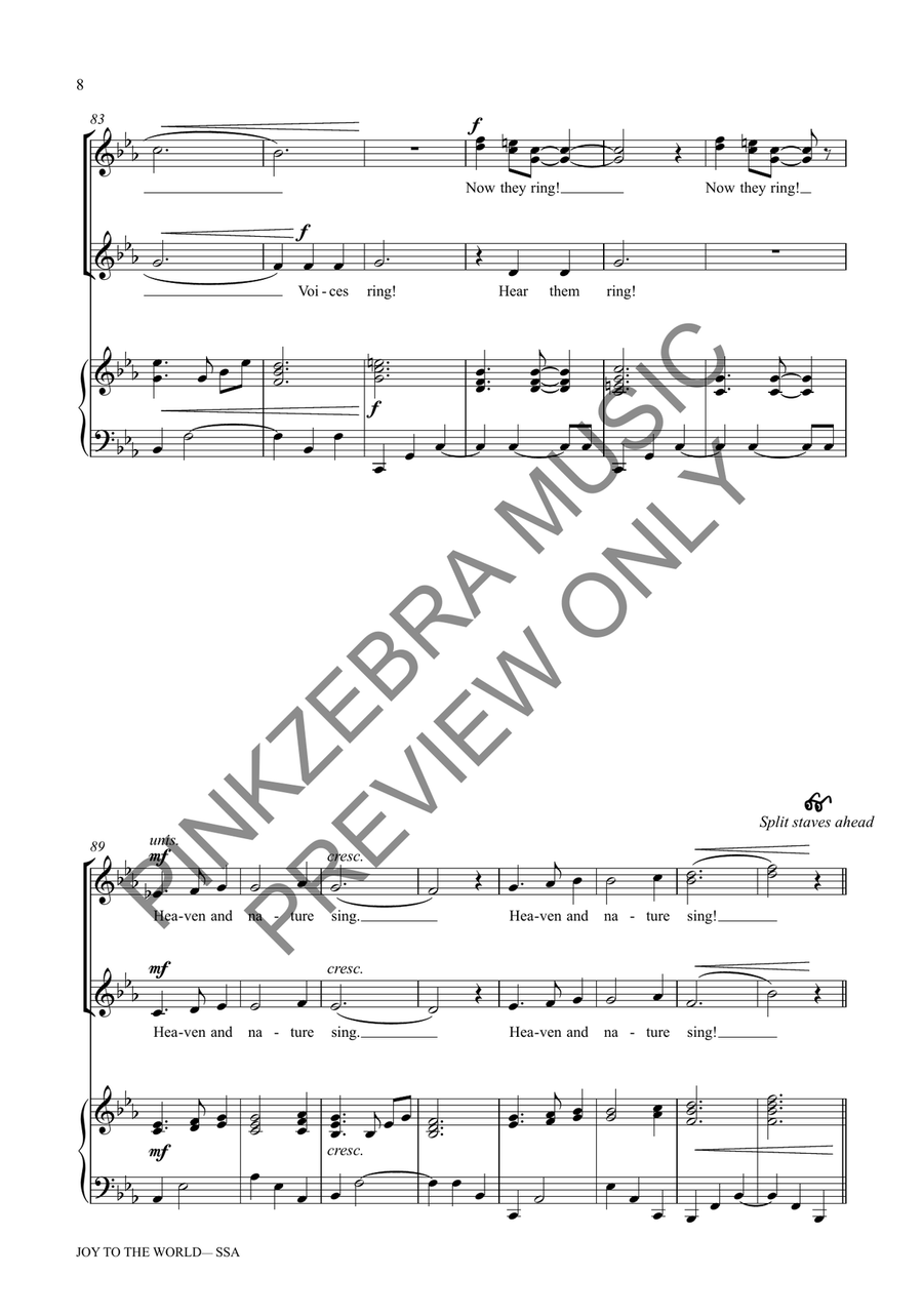 Joy to the World (SSA) Joy to the World (SSA) SSA scores gallery preview page 9