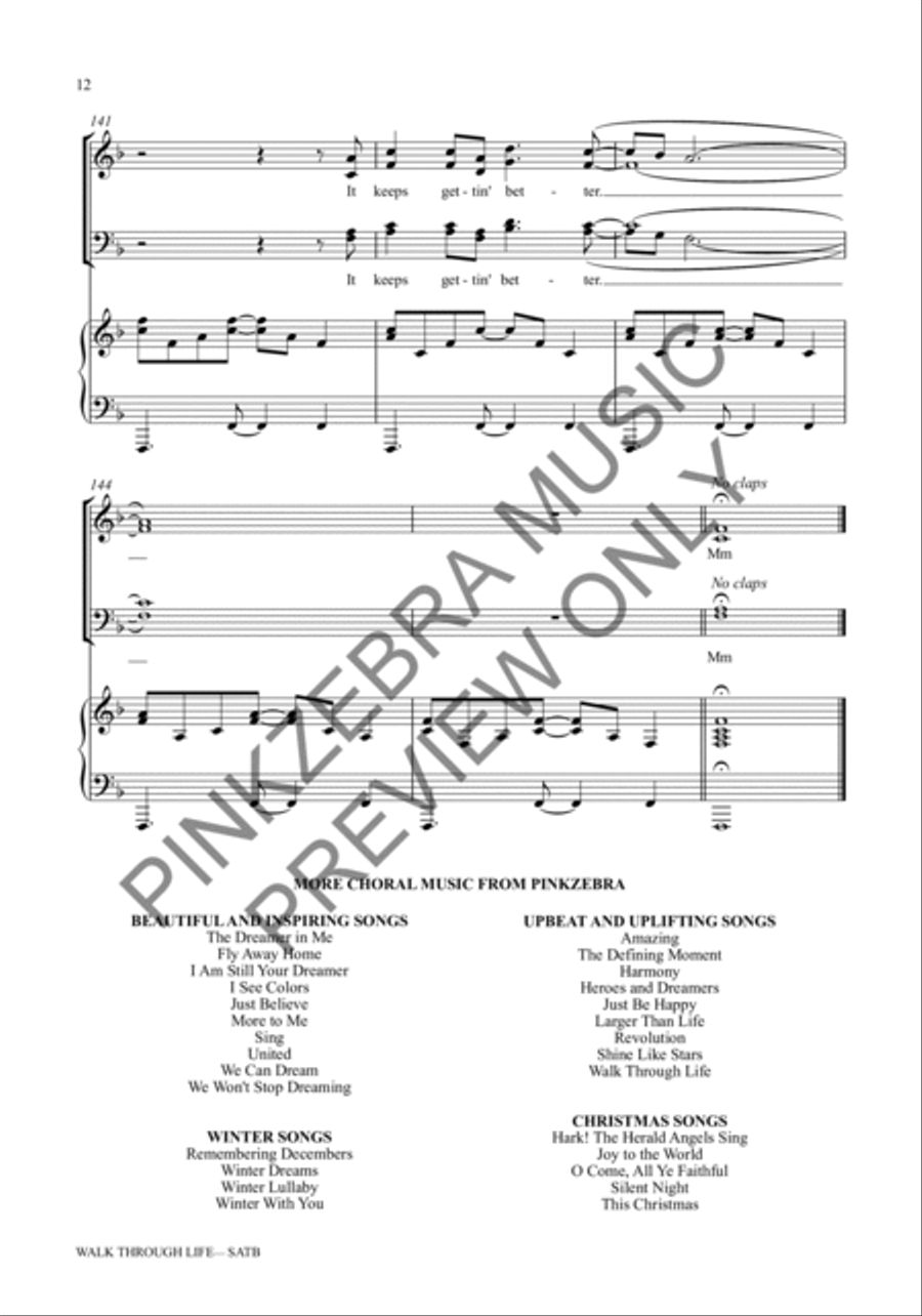 Walk Through Life (Instrumental Parts) (TTB Only) TTB scores gallery preview page 13