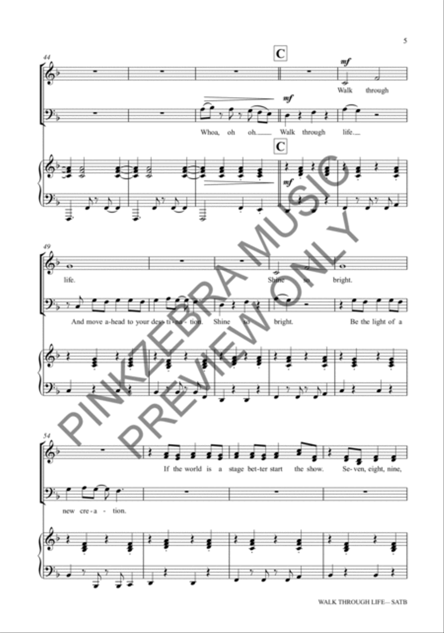 Walk Through Life (Instrumental Parts) (TTB Only) TTB scores gallery preview page 6