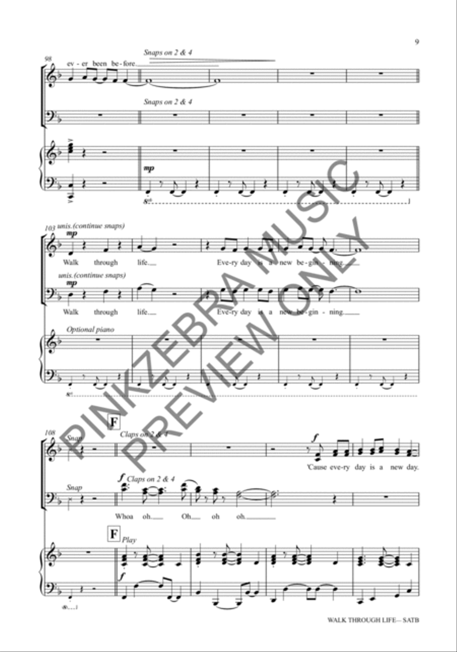 Walk Through Life (Instrumental Parts) (TTB Only) TTB scores gallery preview page 10