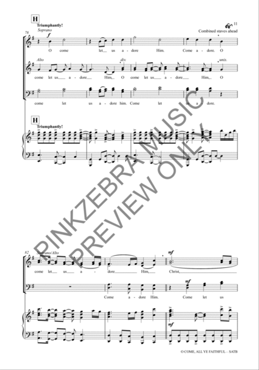 O Come, All Ye Faithful (Instrumental Parts) (Bass, Drums Only) Choir scores gallery preview page 12