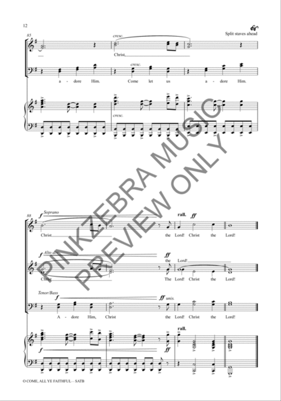 O Come, All Ye Faithful (Instrumental Parts) (Bass, Drums Only) Choir scores gallery preview page 13