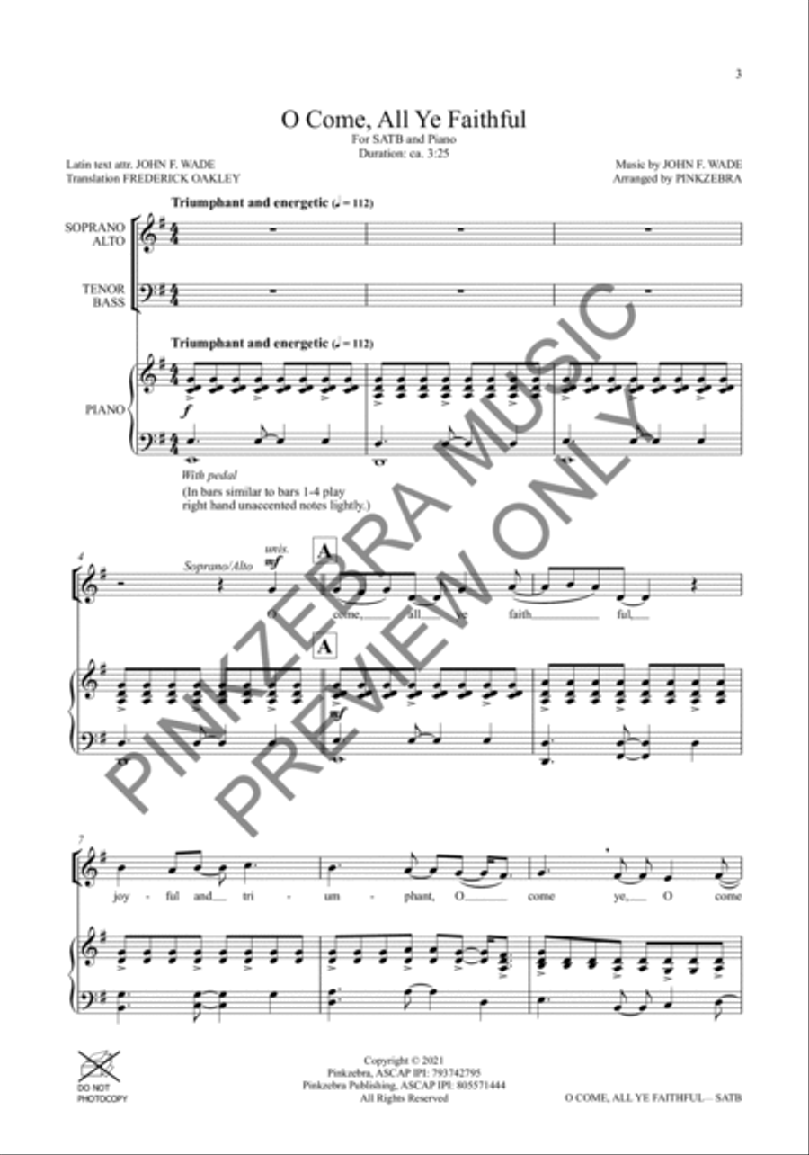 O Come, All Ye Faithful (Instrumental Parts) (Bass, Drums Only) Choir scores gallery preview page 4