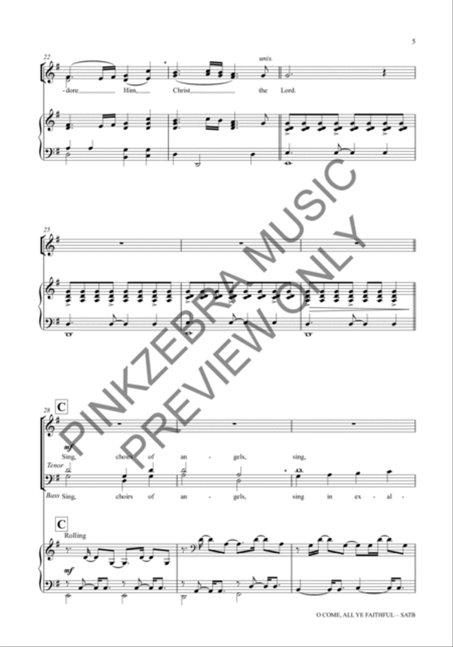 O Come, All Ye Faithful (Instrumental Parts) (Bass, Drums Only) Choir scores gallery preview page 6