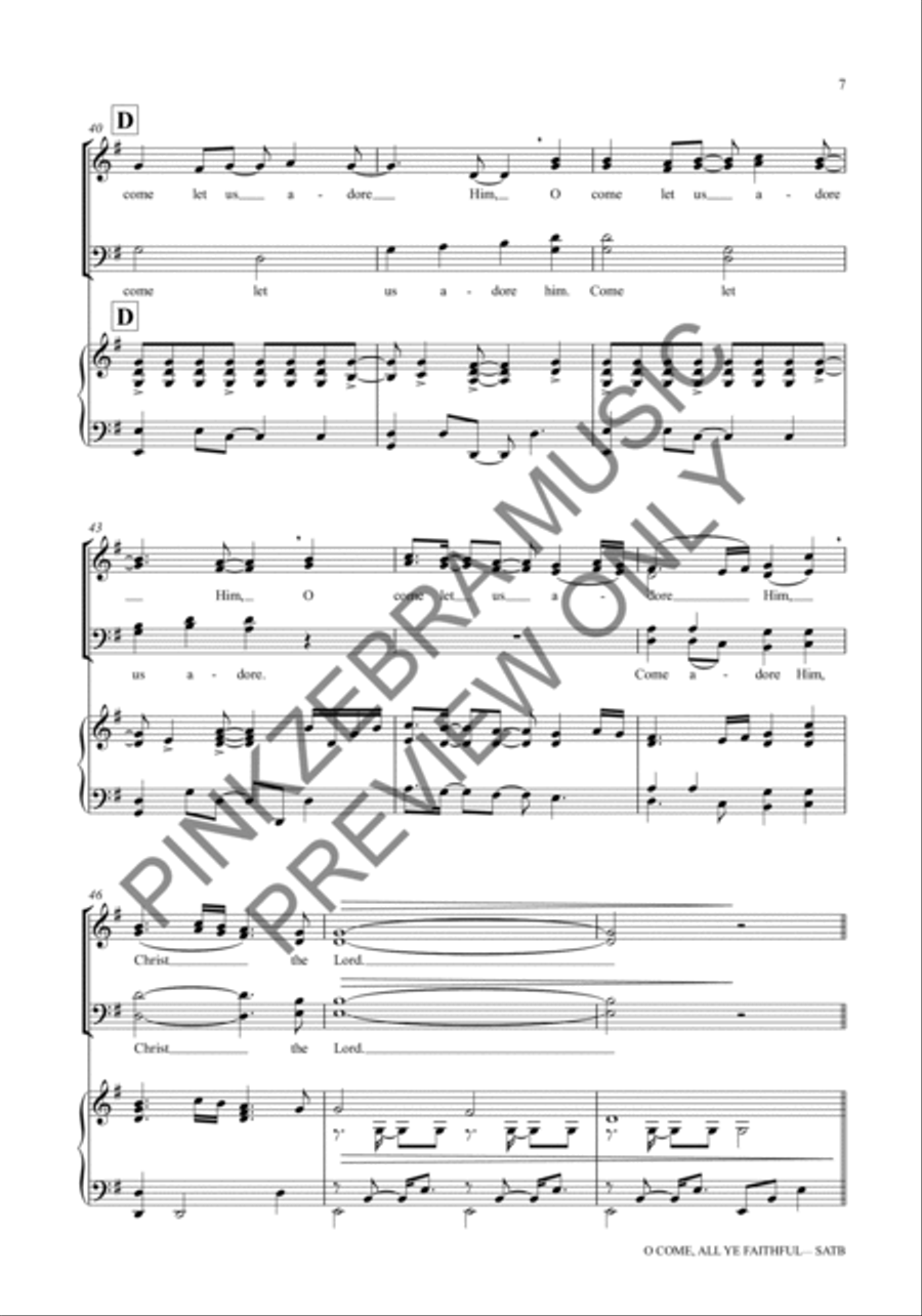 O Come, All Ye Faithful (Instrumental Parts) (Bass, Drums Only) Choir scores gallery preview page 8