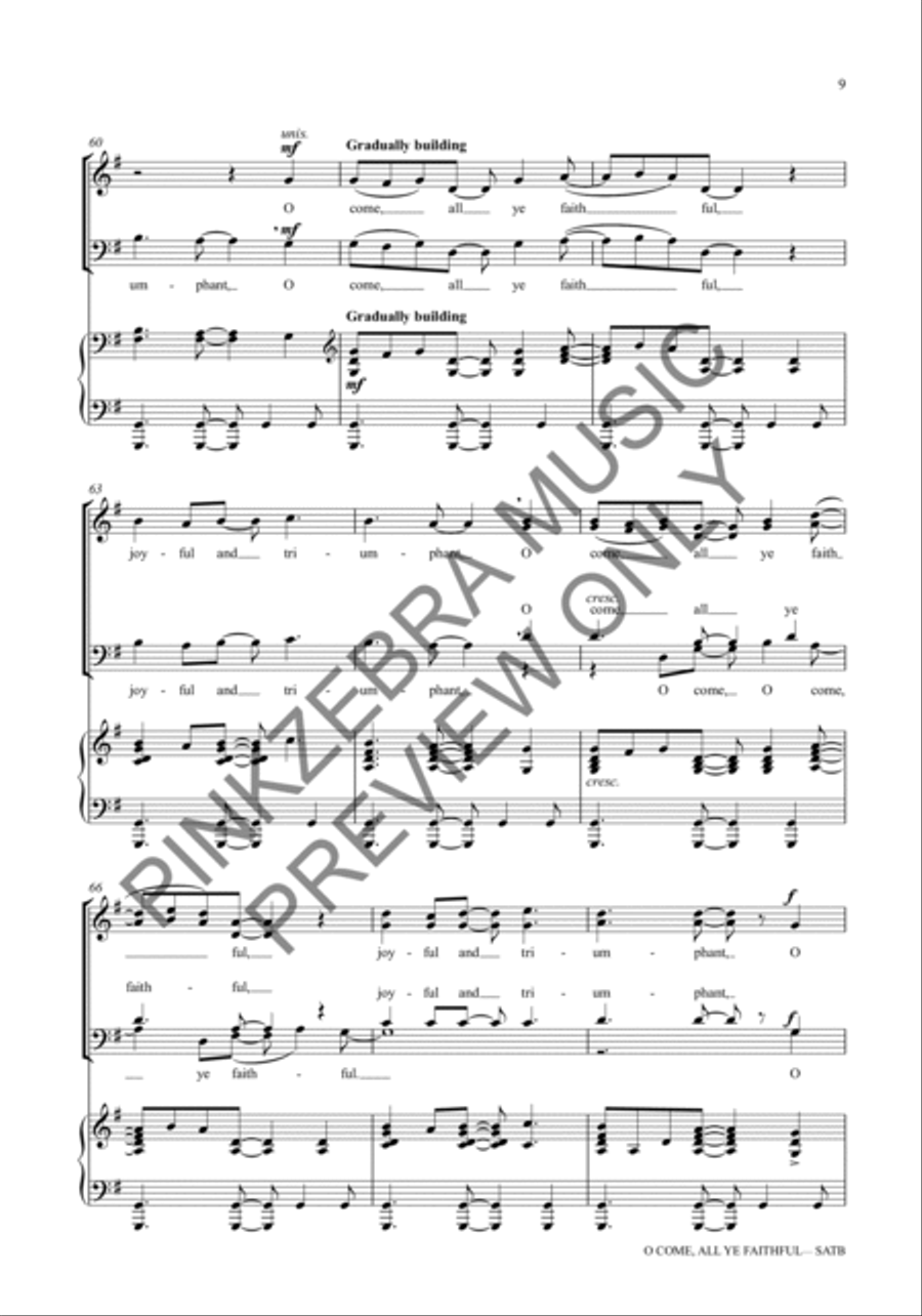 O Come, All Ye Faithful (Instrumental Parts) (Bass, Drums Only) Choir scores gallery preview page 10