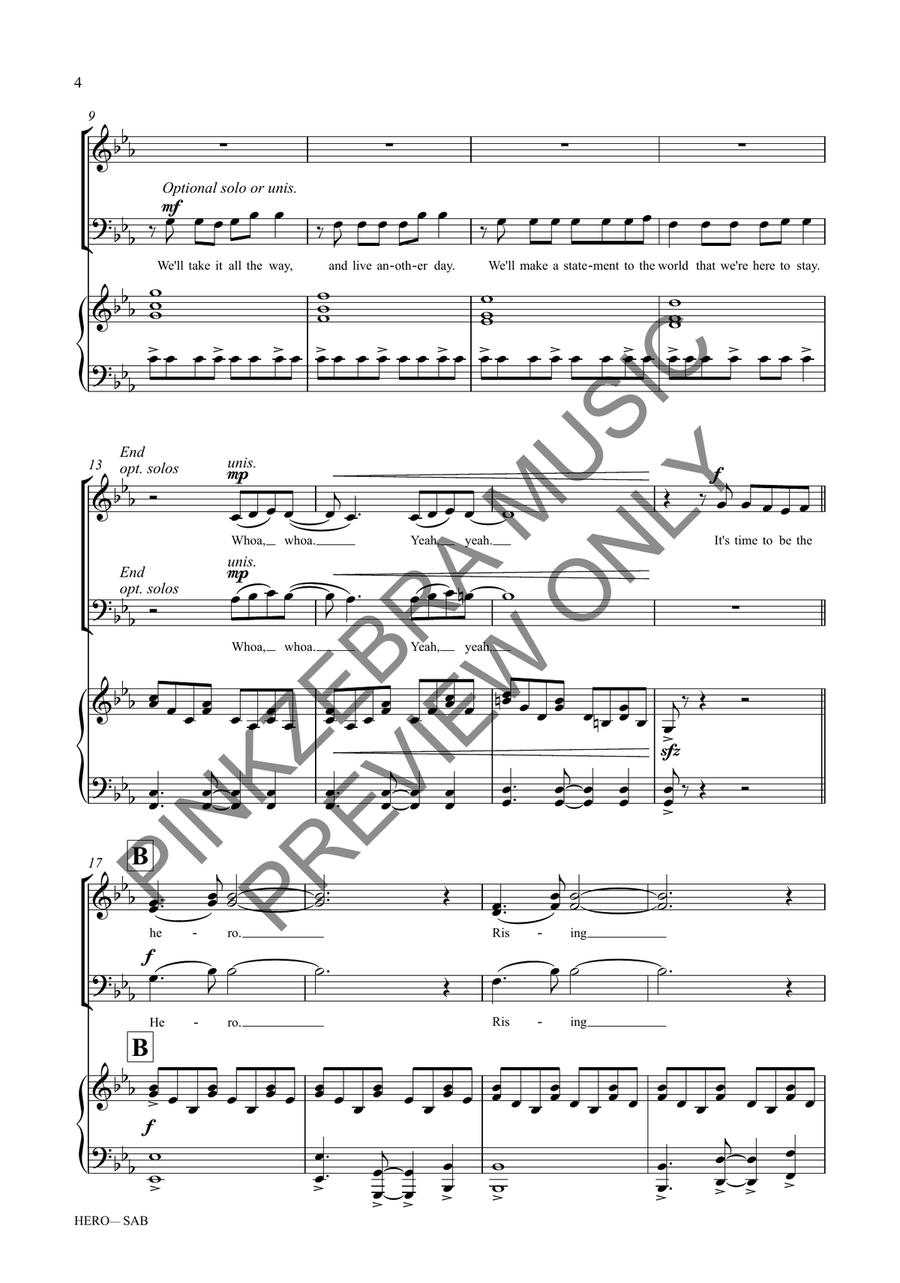 Hero (SAB) Hero (SAB) 3-Part scores gallery preview page 5
