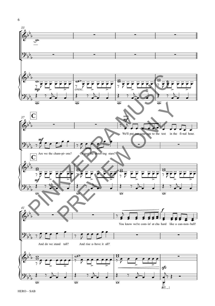 Hero (SAB) Hero (SAB) 3-Part scores gallery preview page 7