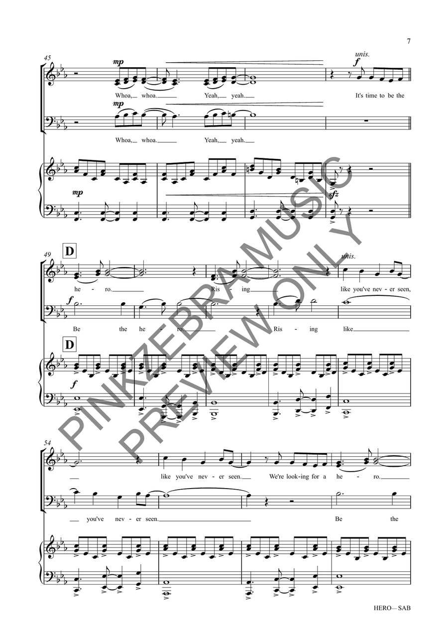 Hero (SAB) Hero (SAB) 3-Part scores gallery preview page 8