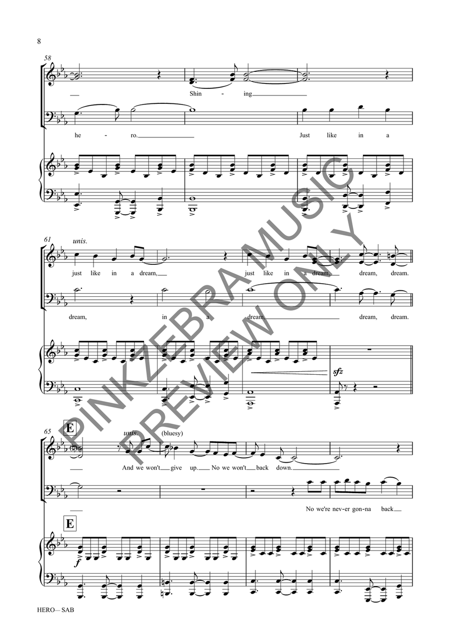 Hero (SAB) Hero (SAB) 3-Part scores gallery preview page 9