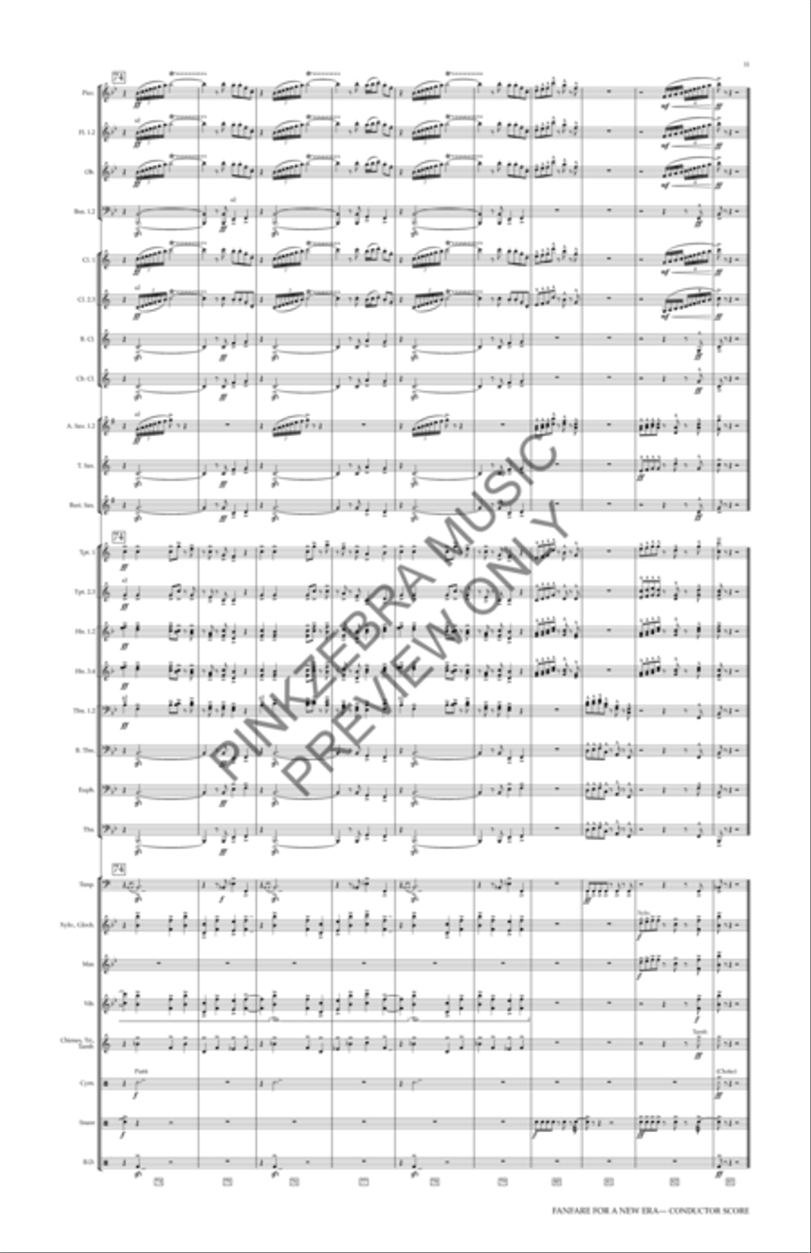 Fanfare for a New Era Additional Score Concert Band scores gallery preview page 12