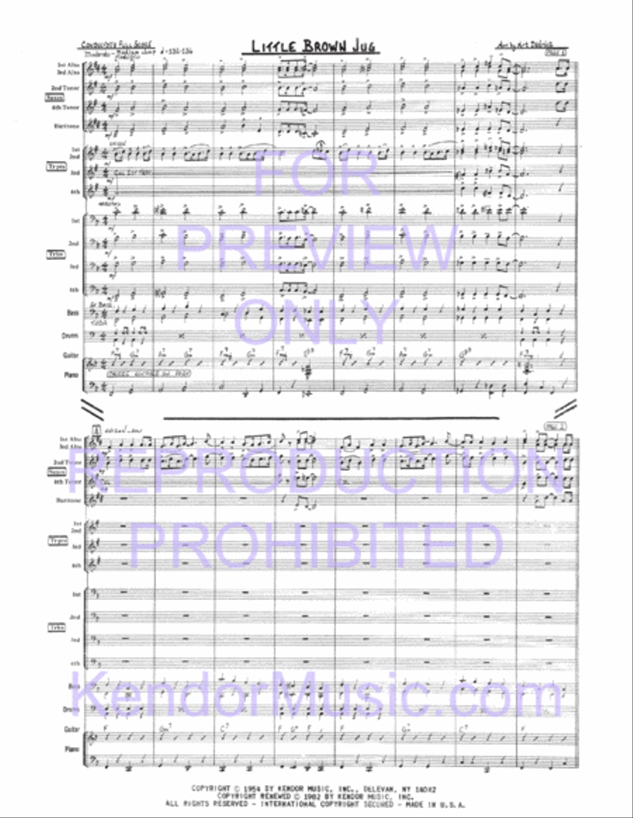 Little Brown Jug (Full Score) Jazz Ensemble scores gallery preview page 2