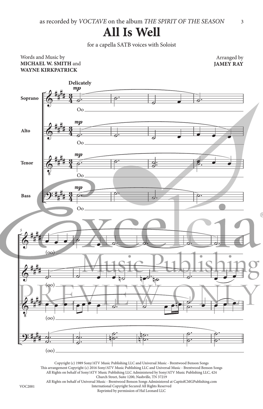 All Is Well (SATB) All Is Well (SATB) 4-Part scores gallery preview page 2