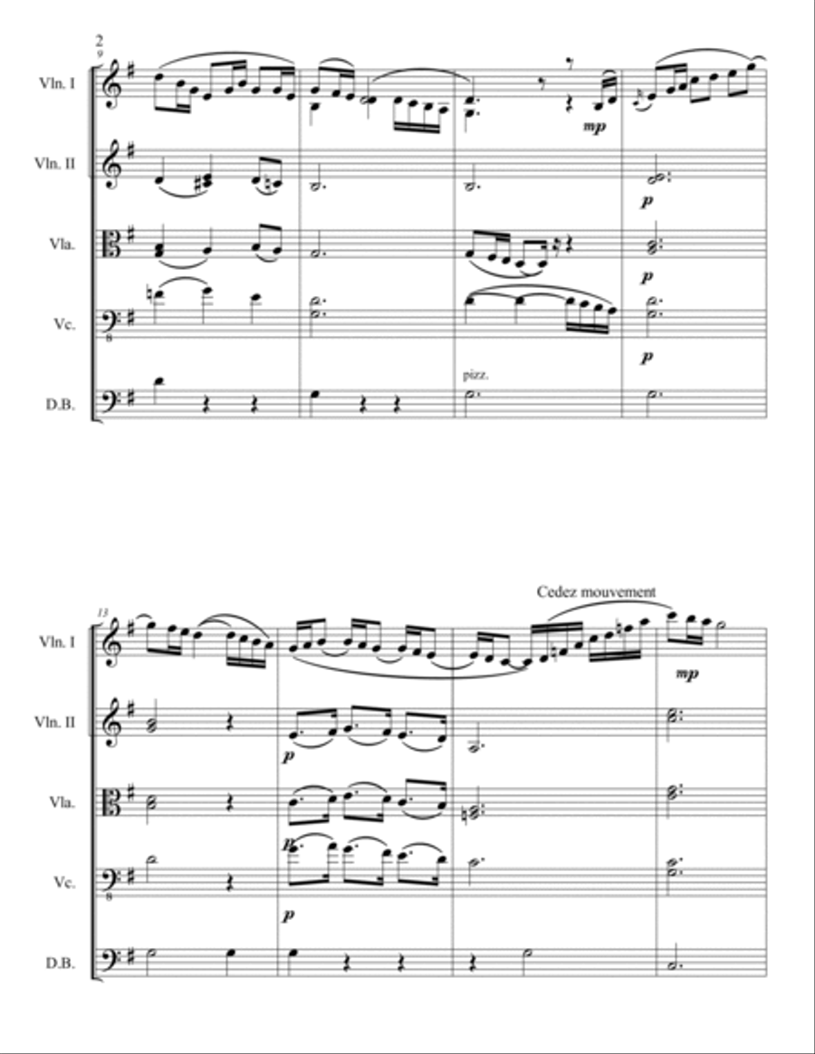 The Girl With Flaxen Hair (pd) String Quintet scores gallery preview page 2