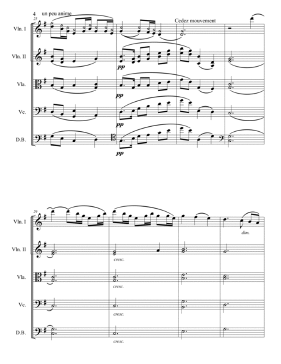 The Girl With Flaxen Hair (pd) String Quintet scores gallery preview page 4