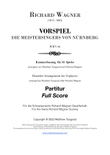 WAGNER: Vorspiel to 'Die Meistersingers von Nürnberg' 13 player ensemble - SCORE ONLY - Score Only