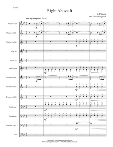 Right Above It - Score Only