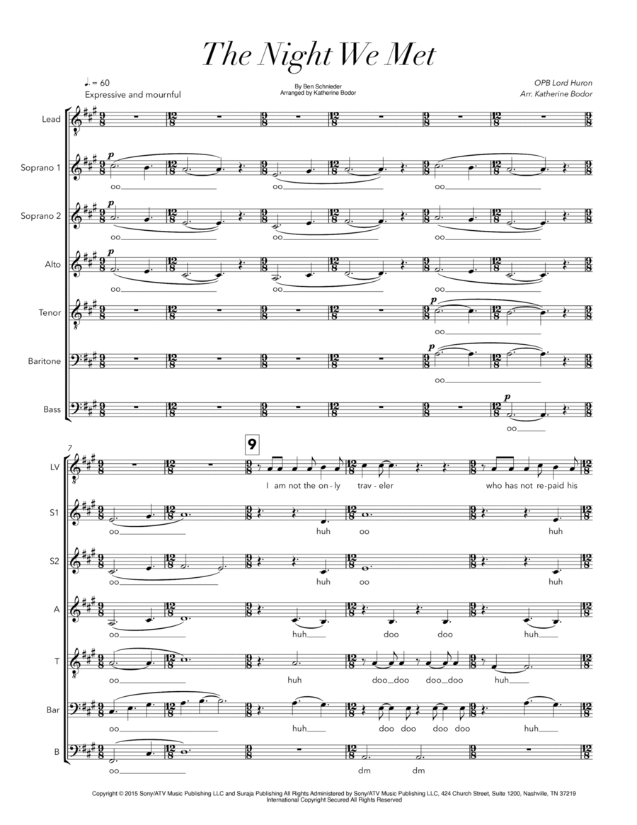 The Night We Met A Cappella scores gallery preview page 1