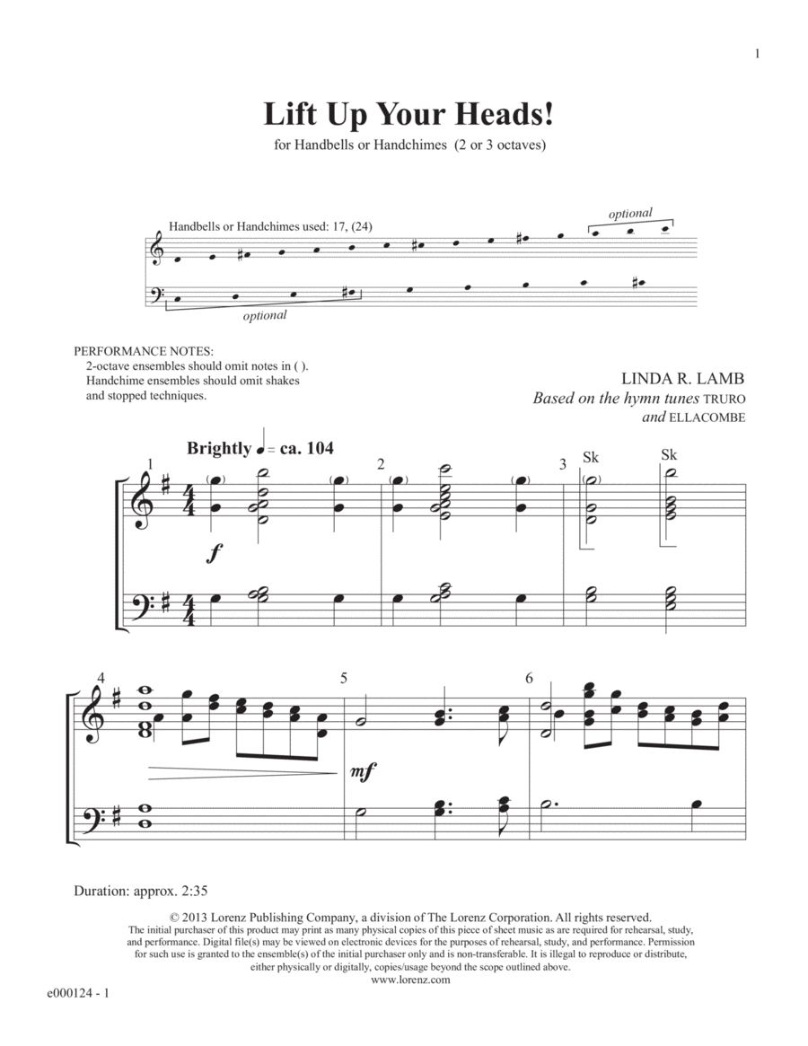 Lift Up Your Heads! 3-Octaves scores gallery preview page 1