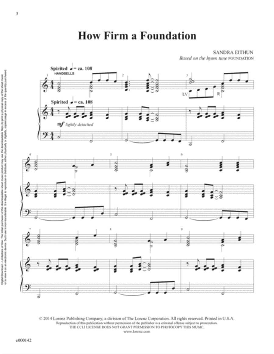 How Firm a Foundation (Reproducible Download) 3-Octaves scores gallery preview page 3
