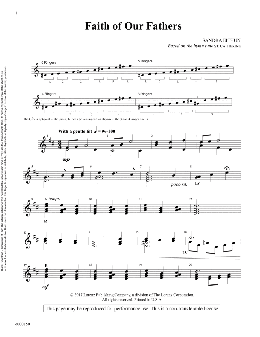 Faith of Our Fathers (Reproducible Download) 3-Octaves scores gallery preview page 1