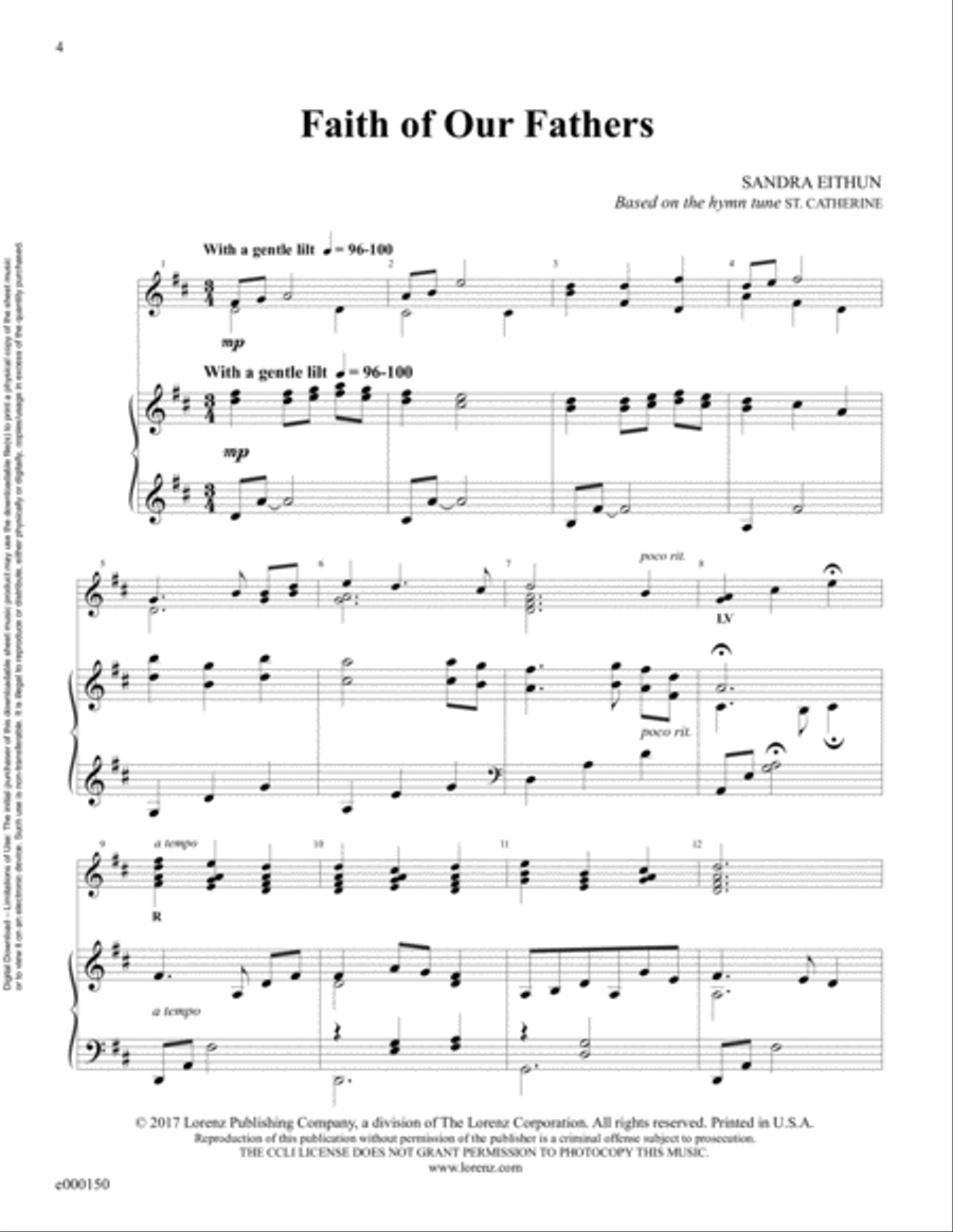 Faith of Our Fathers (Reproducible Download) 3-Octaves scores gallery preview page 4
