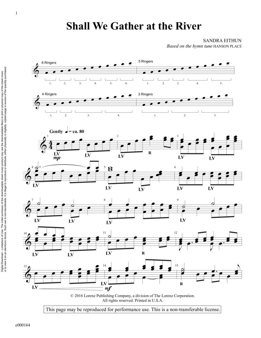 Shall We Gather at the River (Reproducible Download) 3-Octaves scores gallery preview page 1