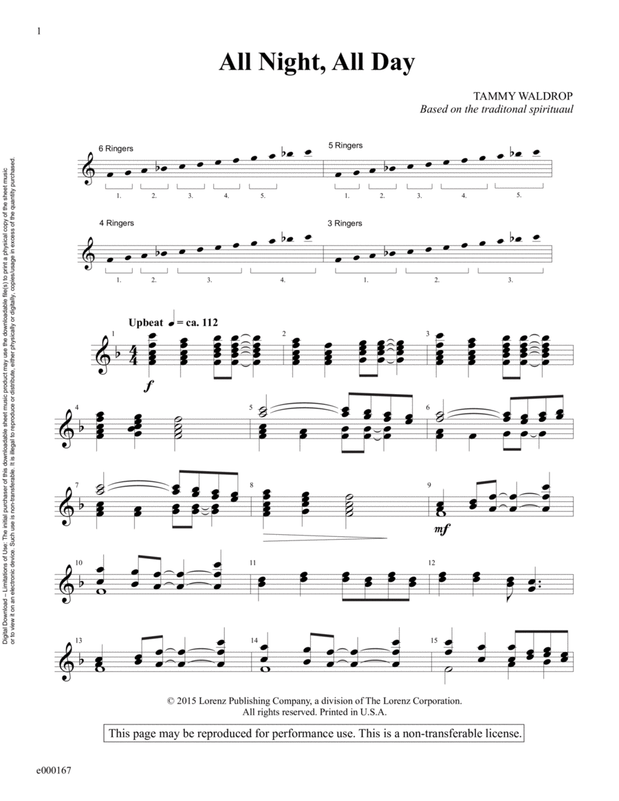 All Night, All Day (Reproducible Download) 3-Octaves scores gallery preview page 1