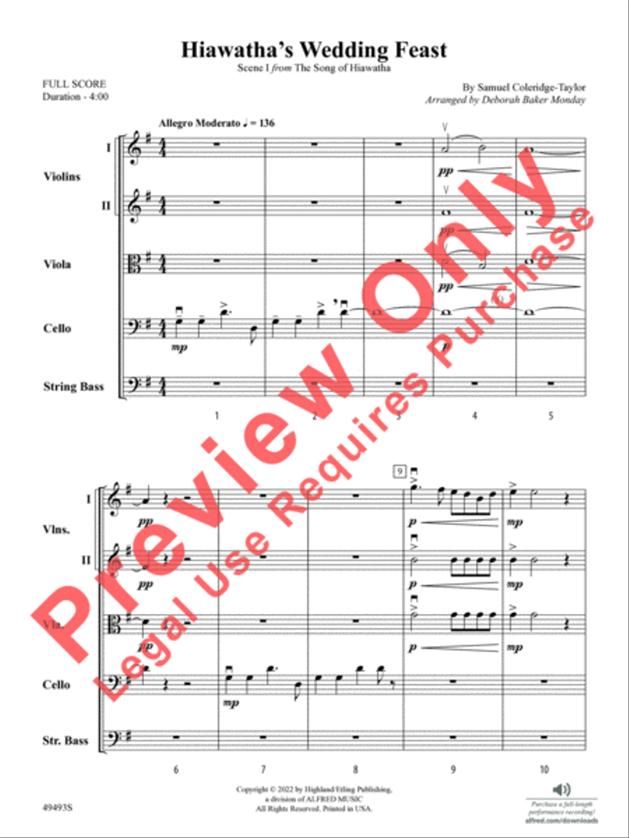 Hiawatha's Wedding Feast Hiawatha's Wedding Feast String Orchestra scores gallery preview page 4