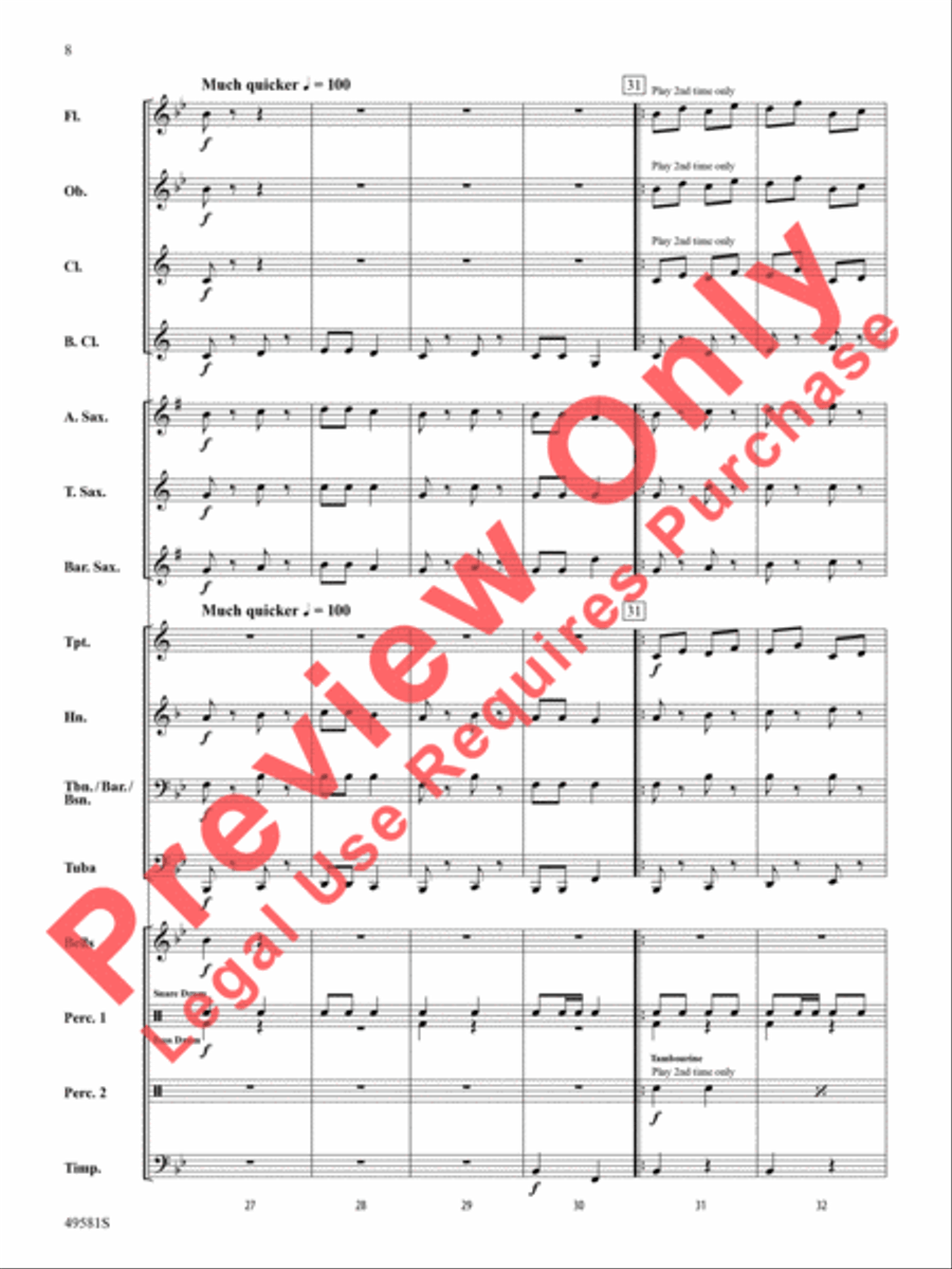 American River Medley American River Medley Concert Band scores gallery preview page 9