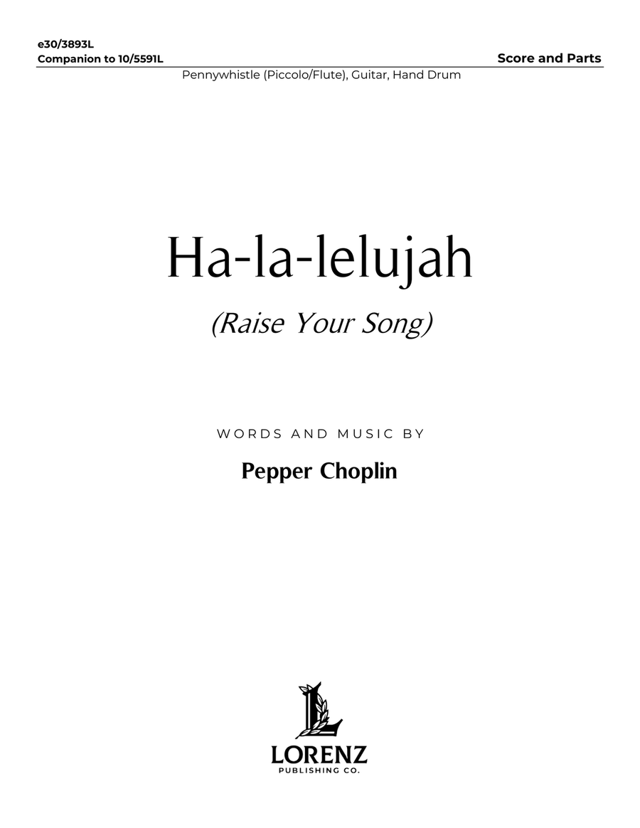 Ha-la-lelujah (Raise Your Song) - Downloadable Instrumental Score and Parts 4-Part scores gallery preview page 1