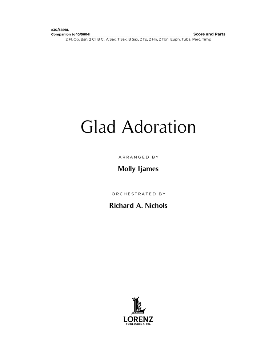 Glad Adoration - Downloadable Brass, Winds, and Percussion Score and Parts 4-Part scores gallery preview page 1