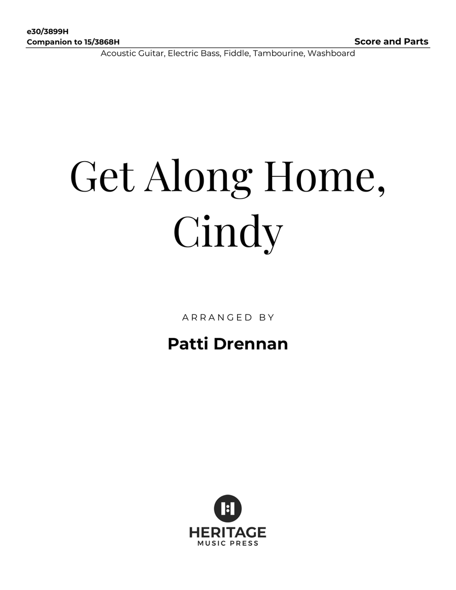 Get Along Home, Cindy - Downloadable Instrumental Score and Parts TTB scores gallery preview page 1