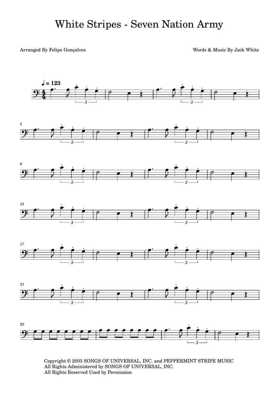 Seven Nation Army Seven Nation Army Acoustic Guitar scores gallery preview page 1