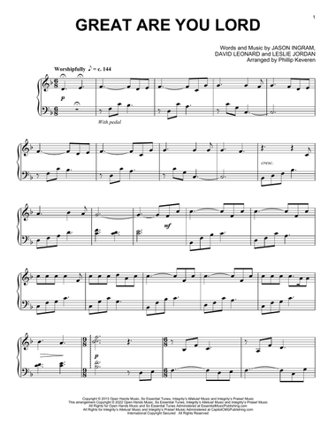 Great Are You Lord (arr. Phillip Keveren)