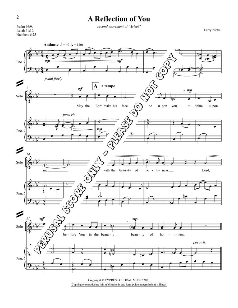 A Reflection Of You A Reflection Of You 4-Part scores gallery preview page 2