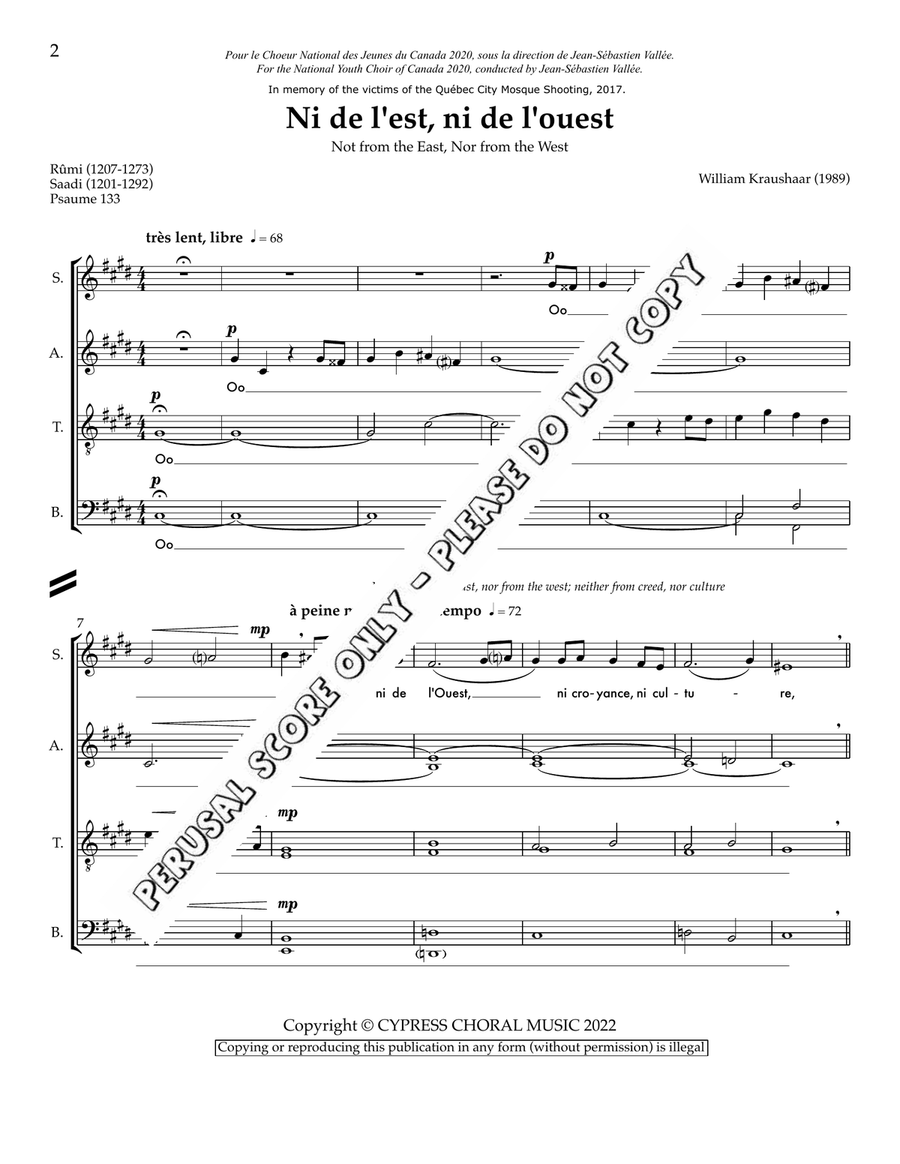 Ni De L’est, Ni De L’quest 4-Part scores gallery preview page 2