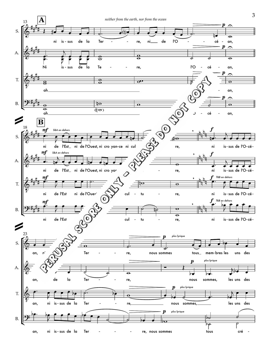 Ni De L’est, Ni De L’quest 4-Part scores gallery preview page 3