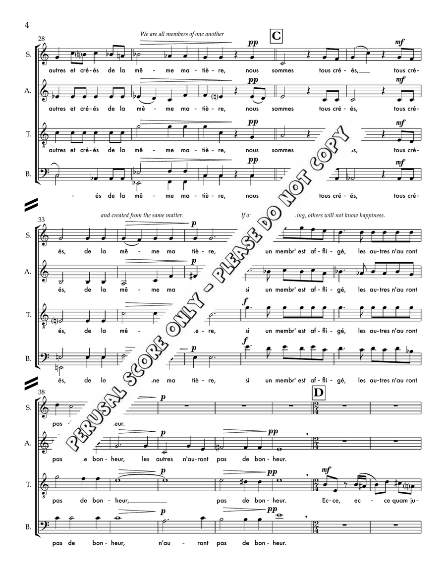 Ni De L’est, Ni De L’quest 4-Part scores gallery preview page 4