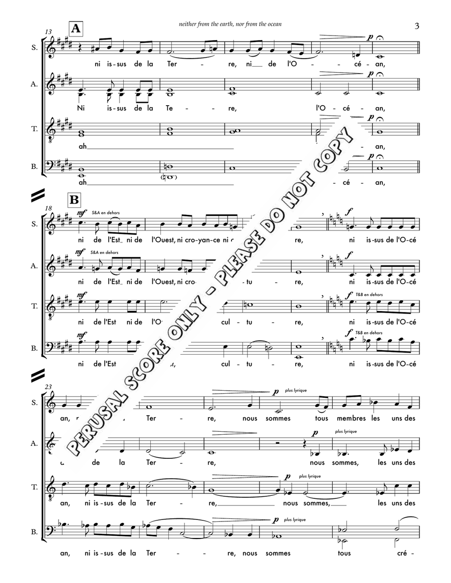 Ni De L’est, Ni De L’quest - Without Fugue 4-Part scores gallery preview page 3