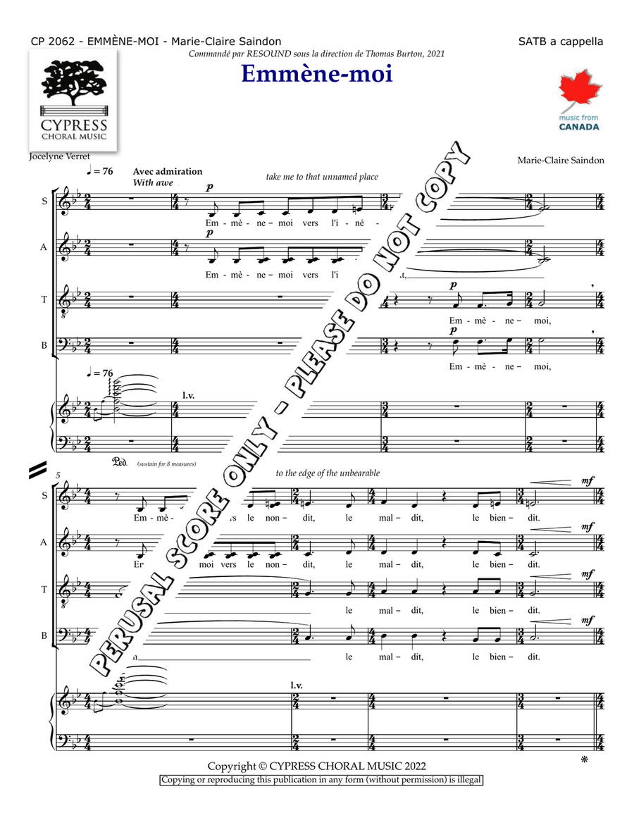 Emmène-Moi Emmène-Moi 4-Part scores gallery preview page 2